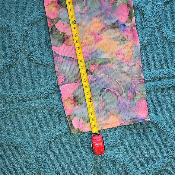 Pretty Little Thing Sheer Colorful Long Sleeve Dress 4 - Picture 5 of 6